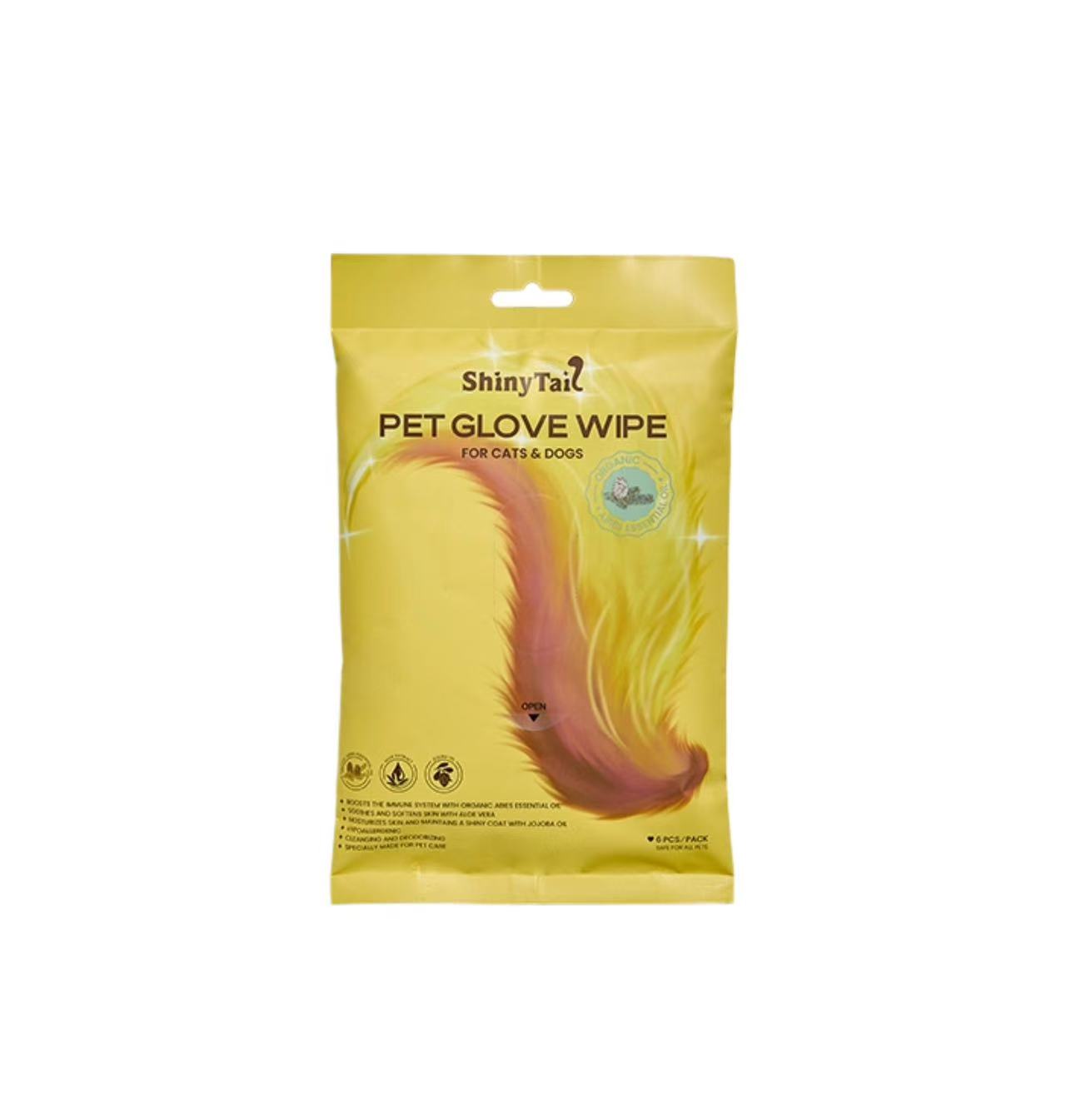 ShinyTail Pet Glove Wipe - Organic (6pcs)