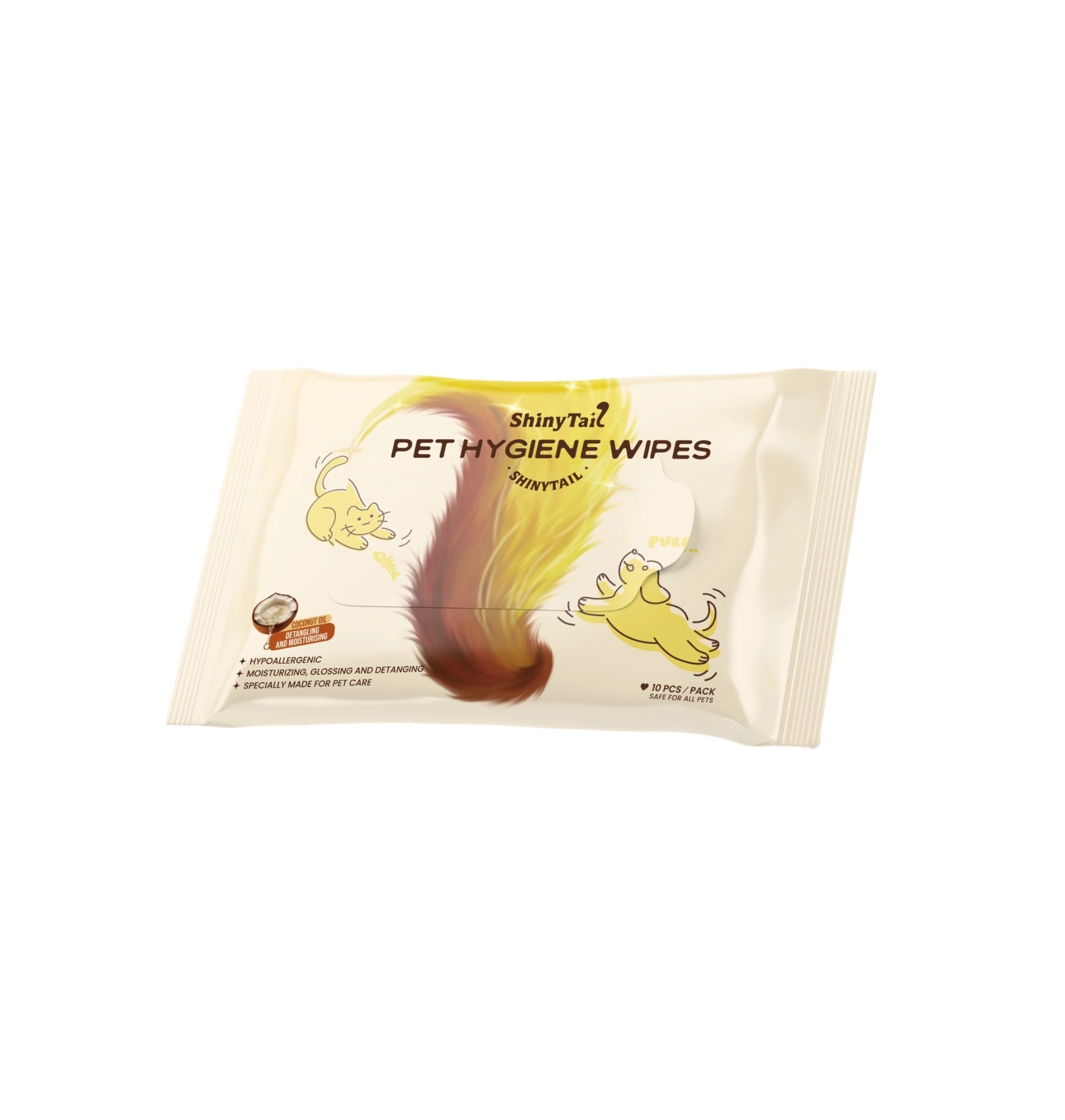 ShinyTail Pet Hygiene Wipes - Travel Pack (10pcs)